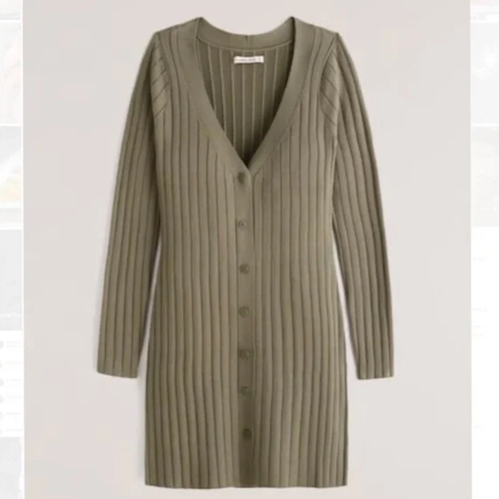 Abercrombie Olive Green Button down Knit Dress